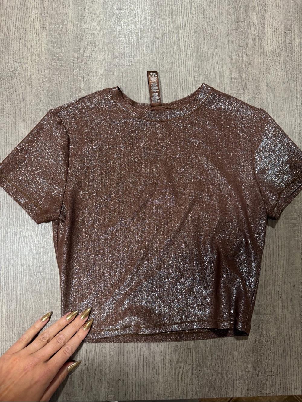 SKIMS mesh glitter tee